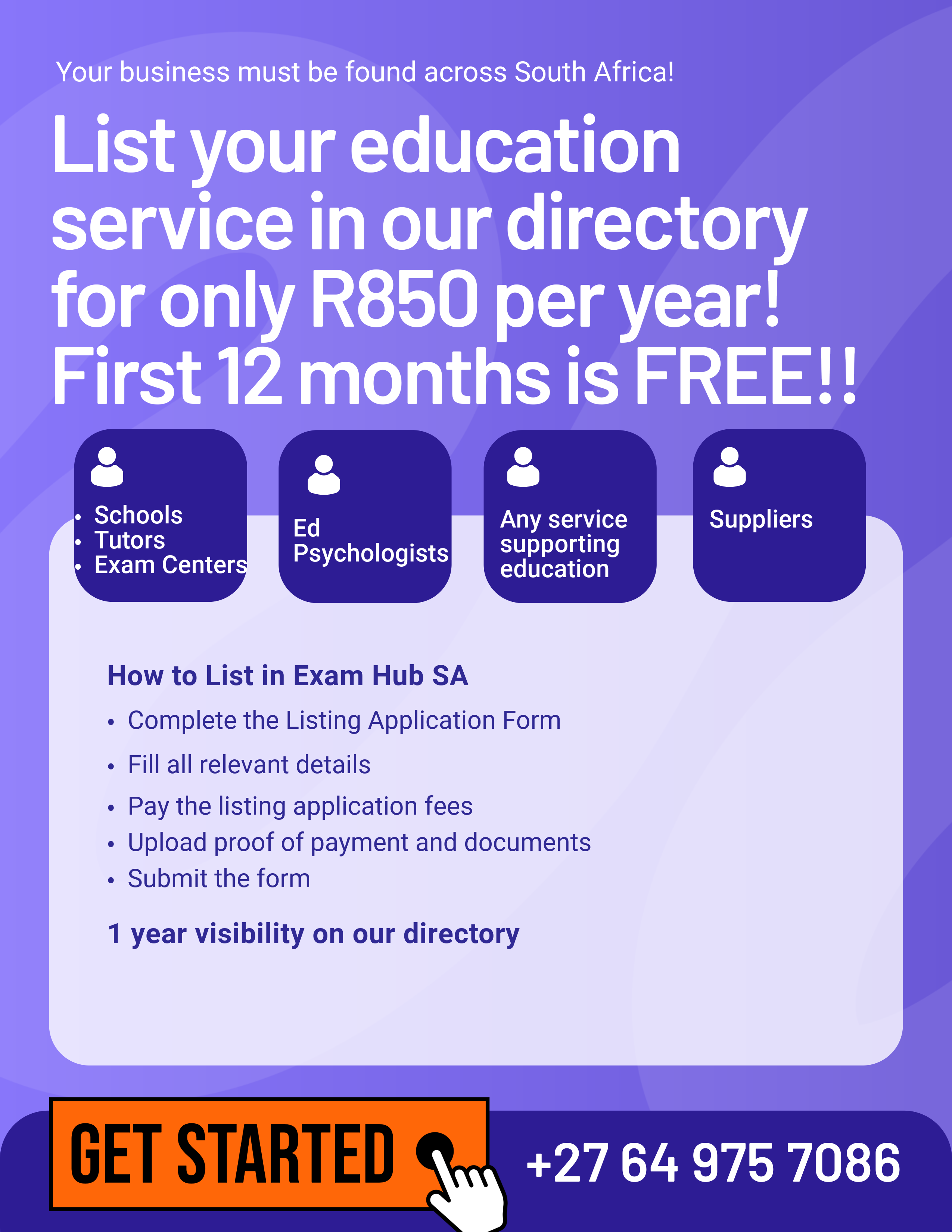 Listing in our academic directory - Exam Hub SA